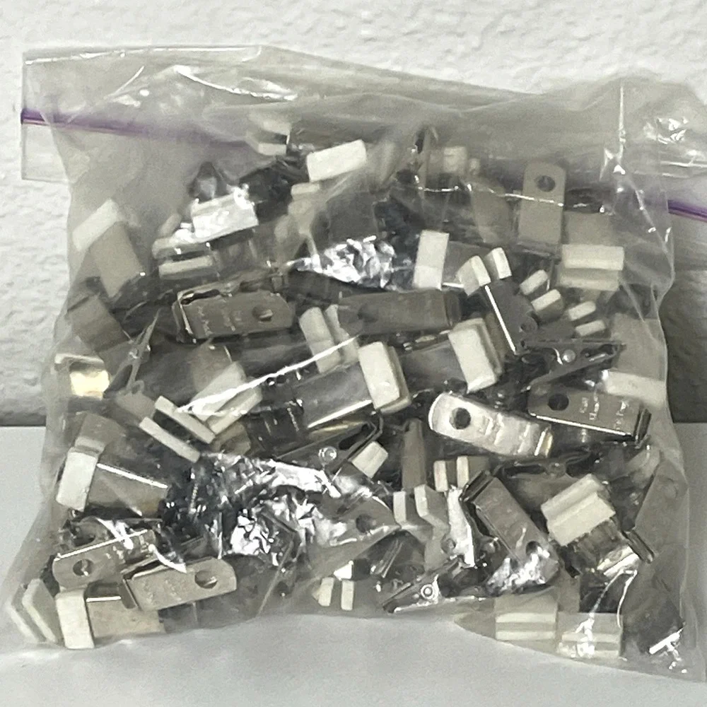 75 Pack Card Clamp Metal Badge Clip for Plastic ID Cards